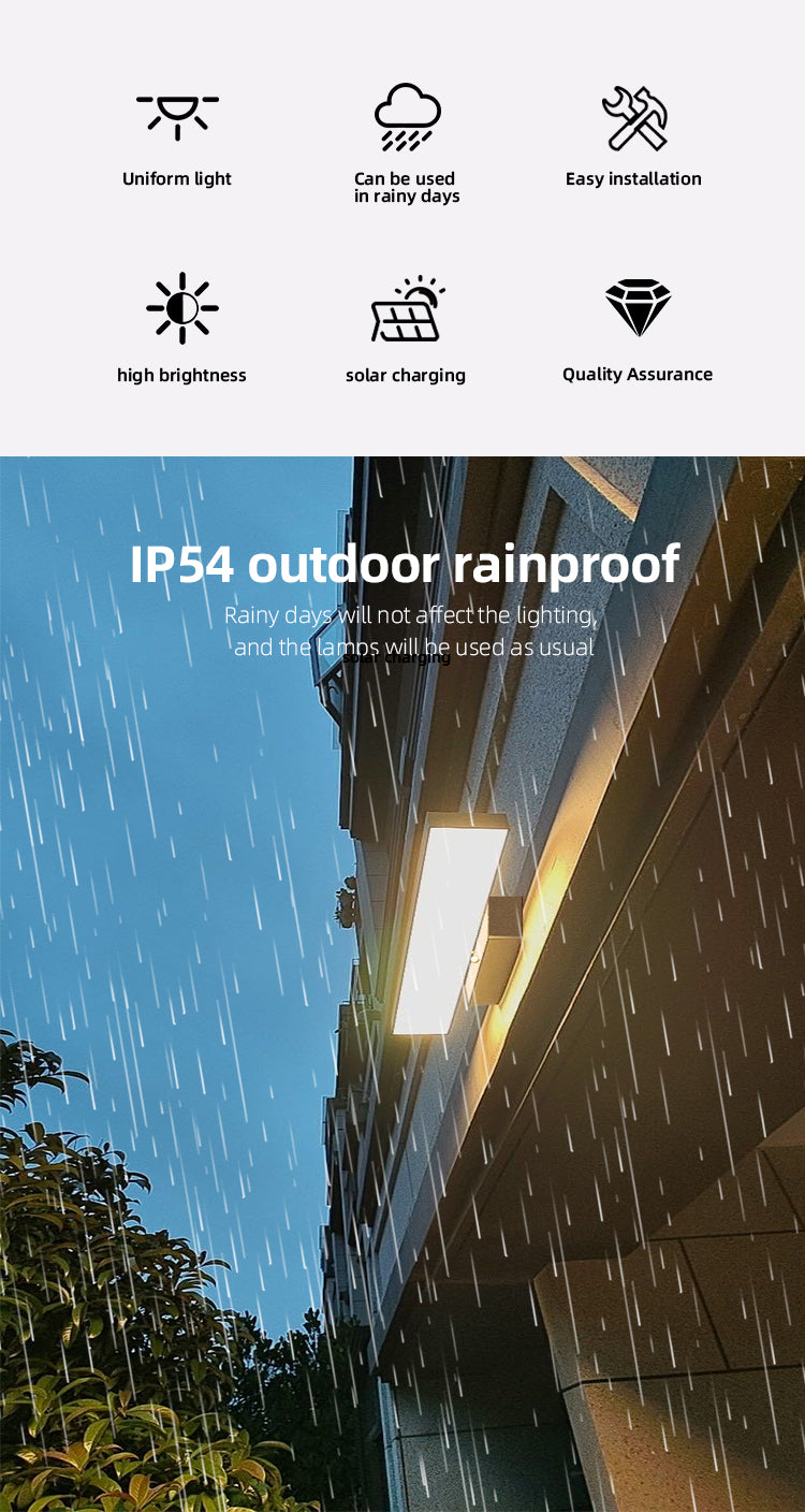 Aurora Rectangular Solar Wall Light TB-296