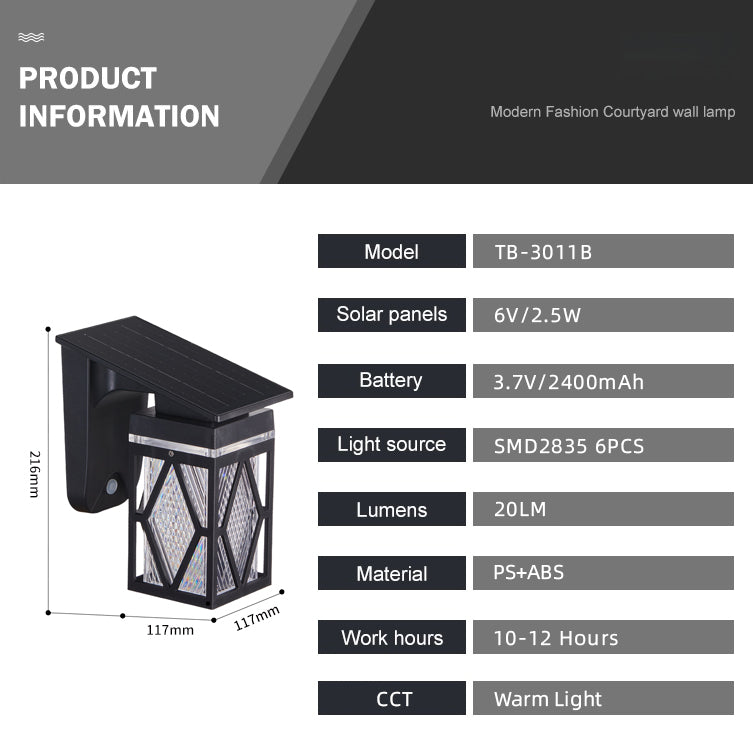 LumaPattern – Solar Wall Light (💡 Buy 2 pieces and save!) TB-3011B