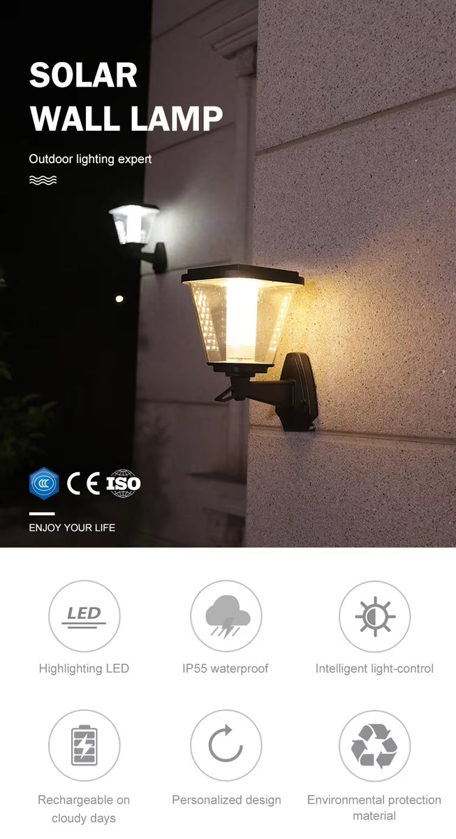 LanternGlow – Solar Wall Light  (💡 Buy 2 pieces and save!) TB-3629