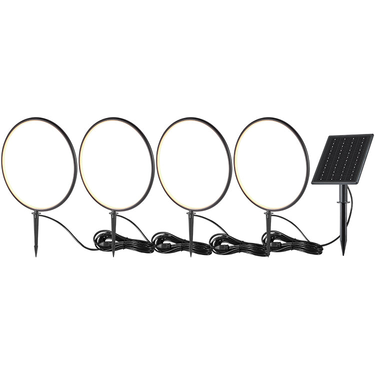 LumaRing – Streamlined Aluminum Solar Light (4 Circular Rings on One L ...