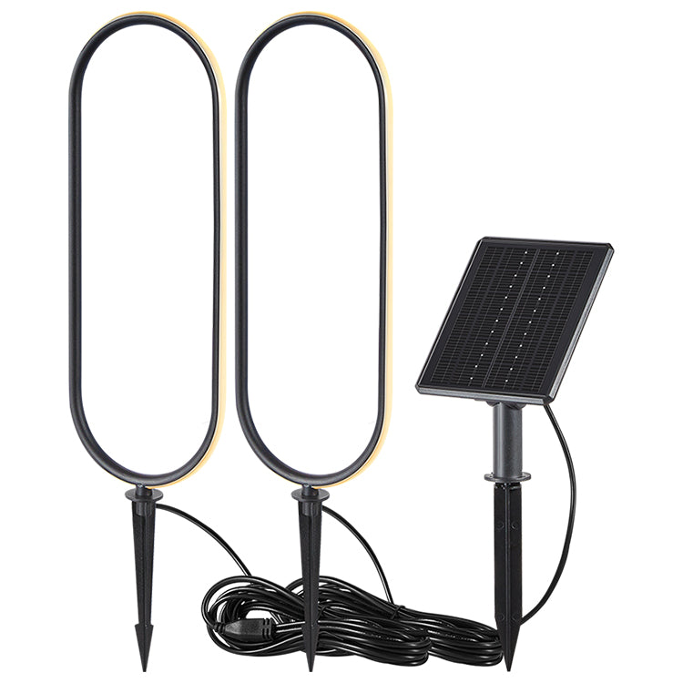 LumaOval – Streamlined Aluminum Solar Light (4 Oval Rings on One Line) DC0586W