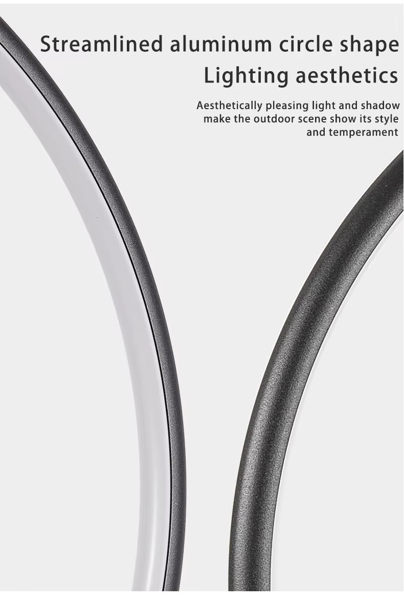 LumaRing – Streamlined Aluminum Solar Light (4 Circular Rings on One Line) DC0588W