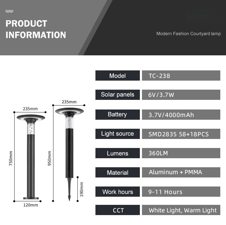 LumaBubbles – UFO Solar Lawn Light with Bubble Column (75cm, Dual-Color) TC-238