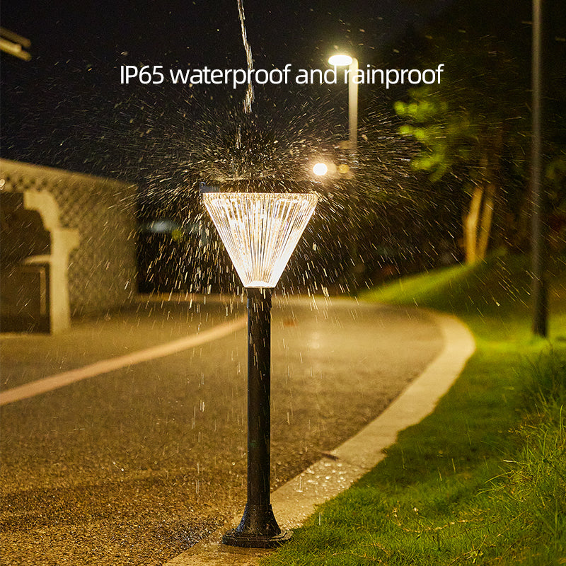 SolarWay LumaDiamond  –  Crystal Solar Lawn Light Durable Aluminium Dual-Color